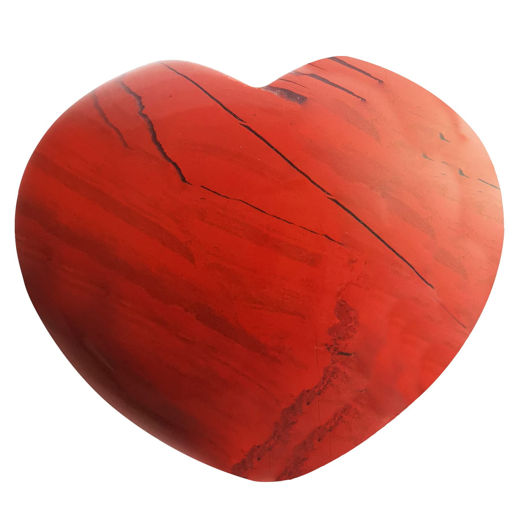 Lovionus89 Natural Red Jasper Healing Heart Shape Crystal Stone, Polished Semi-Precious Stone for Love, Wellness Positive Energy | Reiki Chakra Meditation (1.8 Inch)