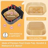 BYKITCHEN Air Fryer Parchment Paper Liners 50 pcs Unbleached Greaseproof view 3