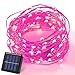 Solar String Lights,Kyson 32.8ft Solar Cooper 100 Led Fairy String LightLamp for Garden Tree Christmas Wedding Party Decoration Lighting (Pink)