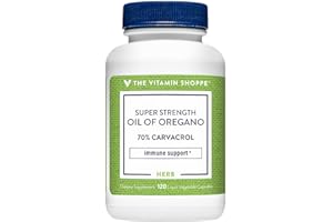 The Vitamin Shoppe Super Strength Oil of Oregano 45MG (70% Carvacrol), Wild Mediterranean Oregano Oil That Supports A Healthy Immune Response (120 Veggie Capsules)