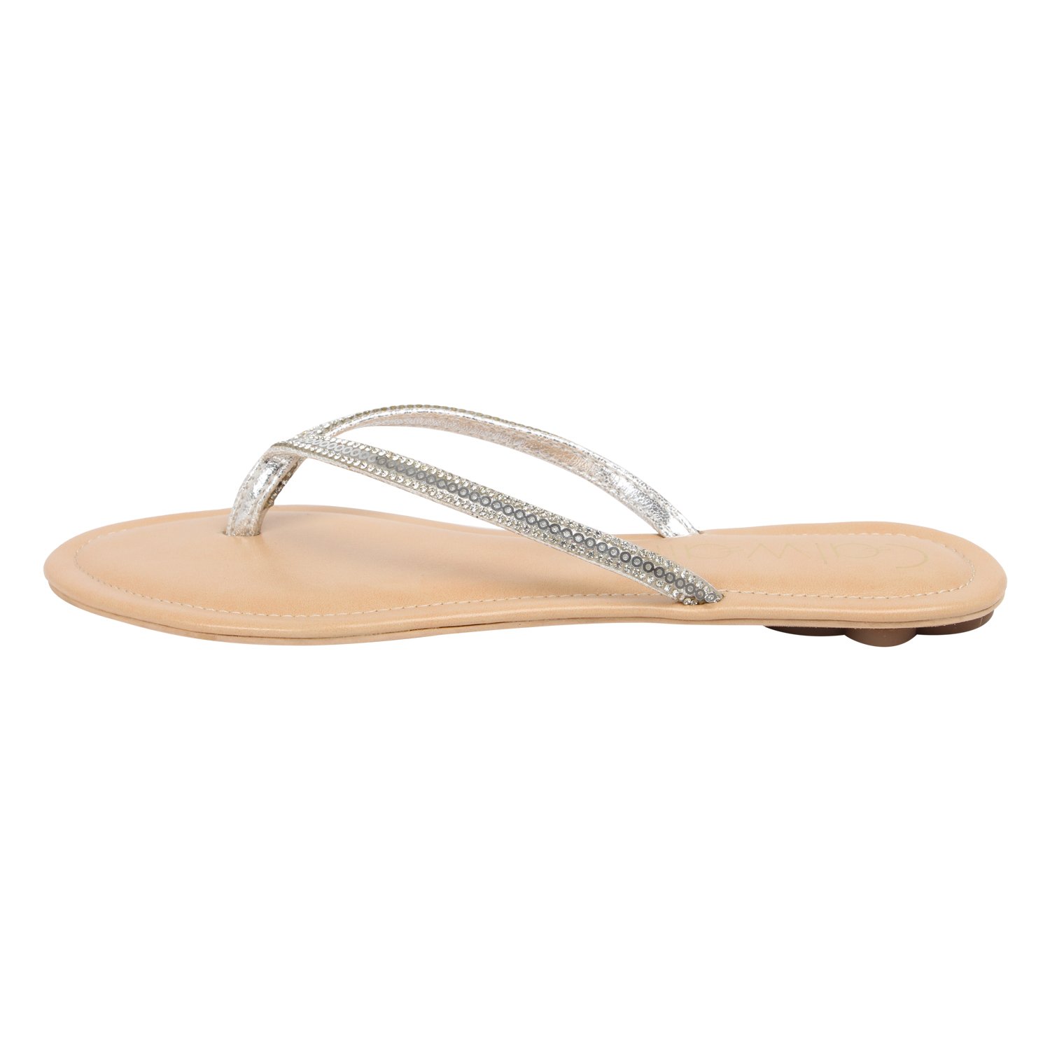 catwalk silver slip-on sandals for women