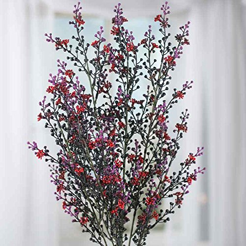 Factory Direct Craft 20 inch Colorful Red, Purple and Black Artificial Berry Embellishing Bush for Holiday and Home Decor
