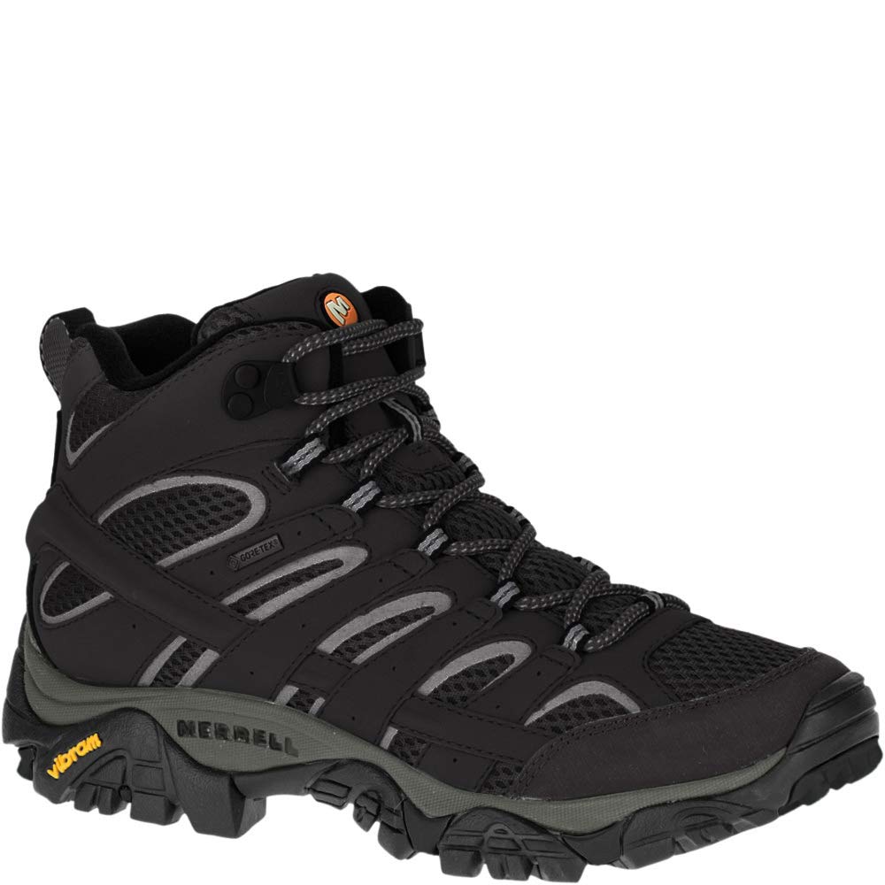 Merrell Women's Moab 2 Mid GTX Waterproof Walking Shoe, Black, 6.5
