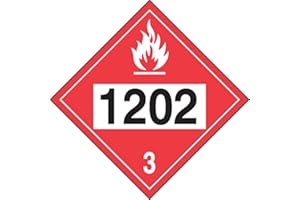 AccuformNMC NMC Hazard Class 3 "1202" (Diesel Fuel) 4-Digit DOT Placard, 10.75" x 10.75" Adhesive Vinyl, 1 Count, MPL744VS1, 