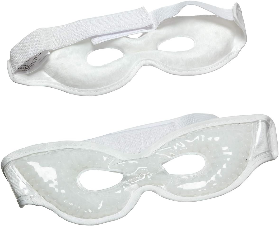 Ariel Edge Gel Eye Mask 2.0 with Eye Holes -Aqua Pearls™Hot Cold Compress Pack Eye Therapy with Eye Hole(Off-White): Health & Personal Care