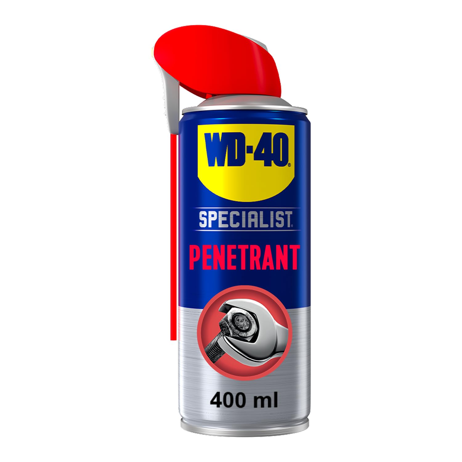 WD-40 Specialist Penetrant Spray, 400ml, Rust Penetrating Oil Spray for Loosening Rusted Nuts & Bolts, Hinges, Locks, and Gears, Rust Prevention, Smart Straw Included