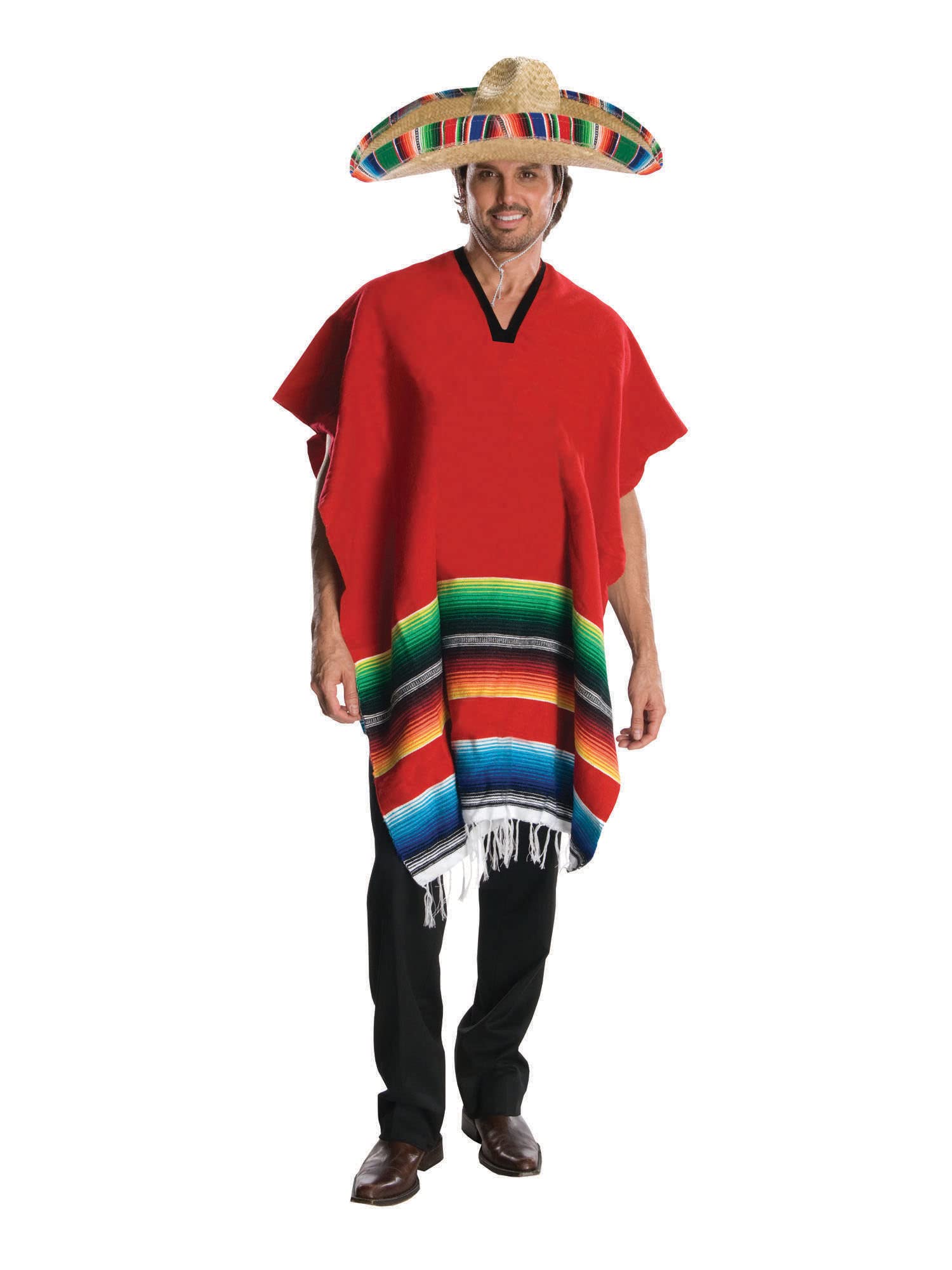 Bristol Novelty AF129 Poncho Costume, Men, Multi-Colour Halloween