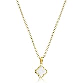 TICVRSS Clover Necklace for Women 18K Gold Plated Four Leaf Clover Pendant Necklaces Lucky Jewelry Gifts for Women