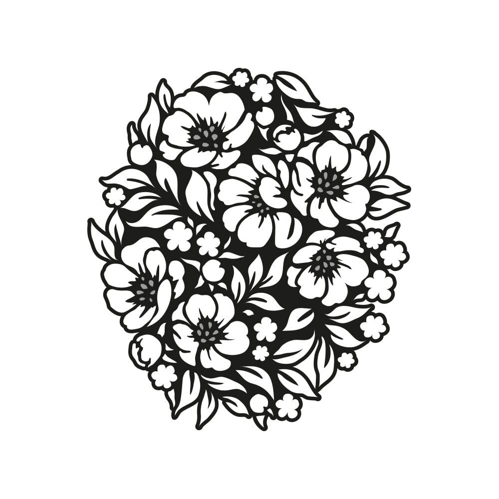 Marianne Design Craftables, Art Texture XL-Floral, for Paper Craft Projects, Silver or White, One Size