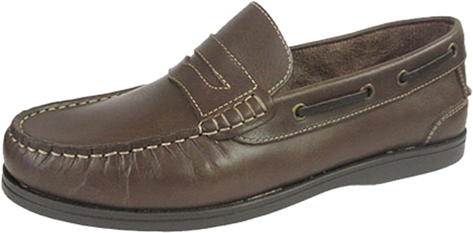 Seafarer Helmsman Sailing Leather Loafer Slip On Boat Deck Shoes Sizes 7-12