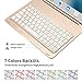 iPad 9.7 Keyboard Case for iPad 2018 6th Gen/iPad 2017 5th Gen/iPad Air 1-7 Color Backlit - Aluminum Hard Shell - Auto Sleep & Wake - iPad 9.7 Case with Keyboard (Gold)