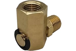 ZEIBOAT 50310 Swivel Joint for Air Hose Reel 1/4'' FPT * 1/4'' MPT 90 Deg Swivel Fitting, 5/16-18G Male/Female