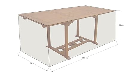 GRASEKAMP Qualität seit 1972 Abdeckplane Abdeckung Esstisch Gartentisch Schutzhülle 180cm eckig Weiß