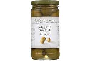 Jeff's Natural Jeff's Natural Jalapeno Stuffed Olives - Vegan - Non GMO - Case of 6 - 7.5 Ounce