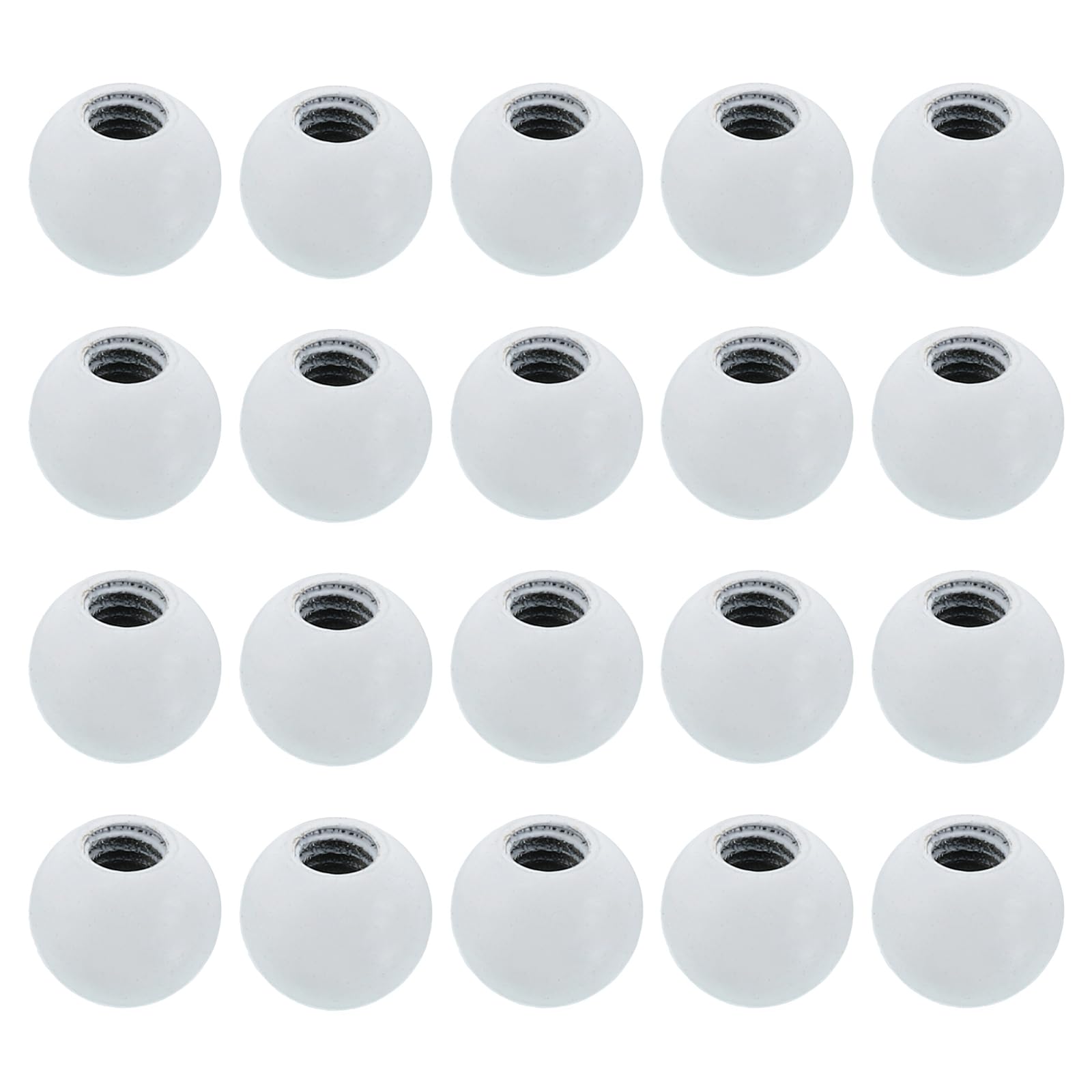 PATIKIL M4 x 9mm Ball Nuts Knob, 30 Pack Steel Drilling Ball Caps Blind Hole Handle Nut Decoration for Furniture Lamp or DIY Project, White