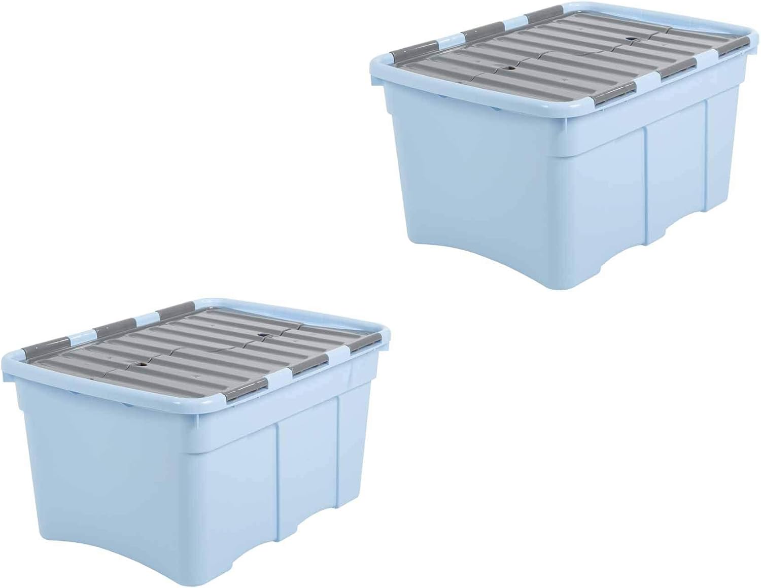 Wham Croc Lid Plastic Storage Boxes 54 Litres Pack of 2 Color Grey Amazon.co.uk Kitchen & Home