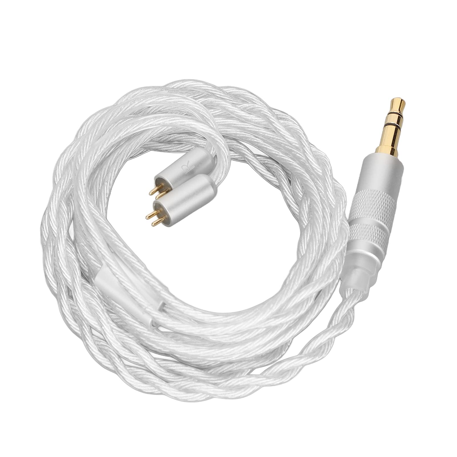 Earphone Cable for AS10 ZS10 ED16 ES4 ES4 ZST TRN, Silver Plated Cable Upgraded Replacement Audio Headphone Cable, 2 Pin 0.78mm/0.03in To 3.5mm Connector