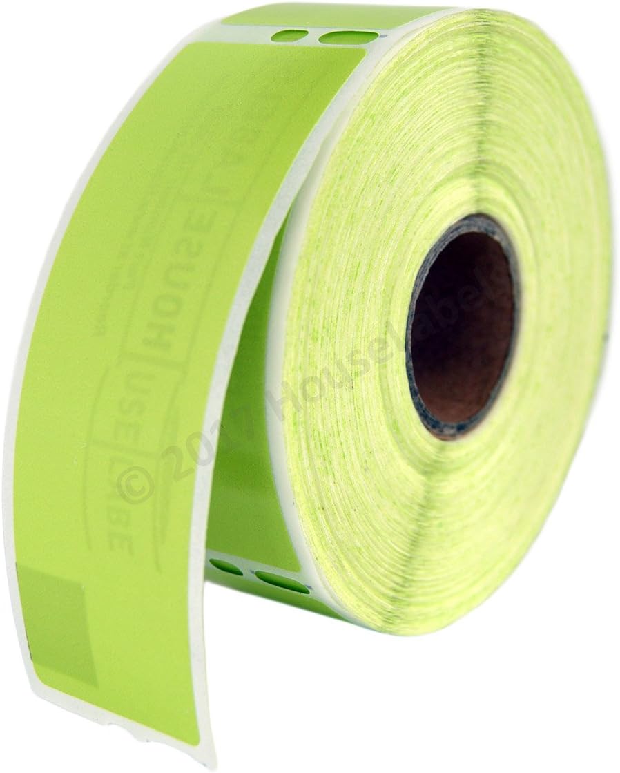 HOUSELABELS Compatible DYMO 30252 Green Address Labels (1-1/8" x 3-1/2") Compatible with Rollo, DYMO LW Printers, 6 Rolls / 350 Labels per Roll