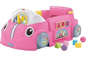 Fisher-Price Baby Learning Toy Laugh & Learn Crawl Around Car Activity Center with Smart Stages for Infants Ages 6+ Months, Pink (Amazon Exclusive)
