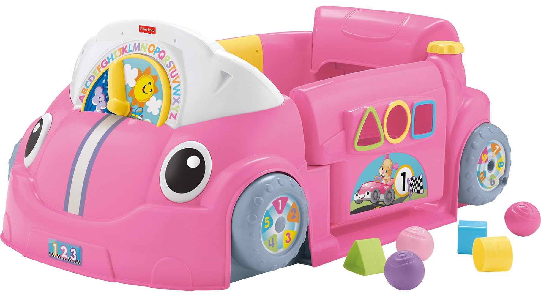 Fisher-Price DJD10 Laugh & Learn Crawl Around Car Toy, Pink, L
