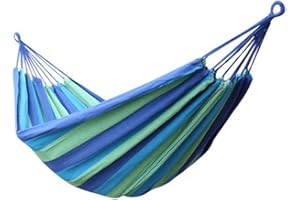 WoneNice Outdoor Double 2 Person Cotton Hammock, Blue