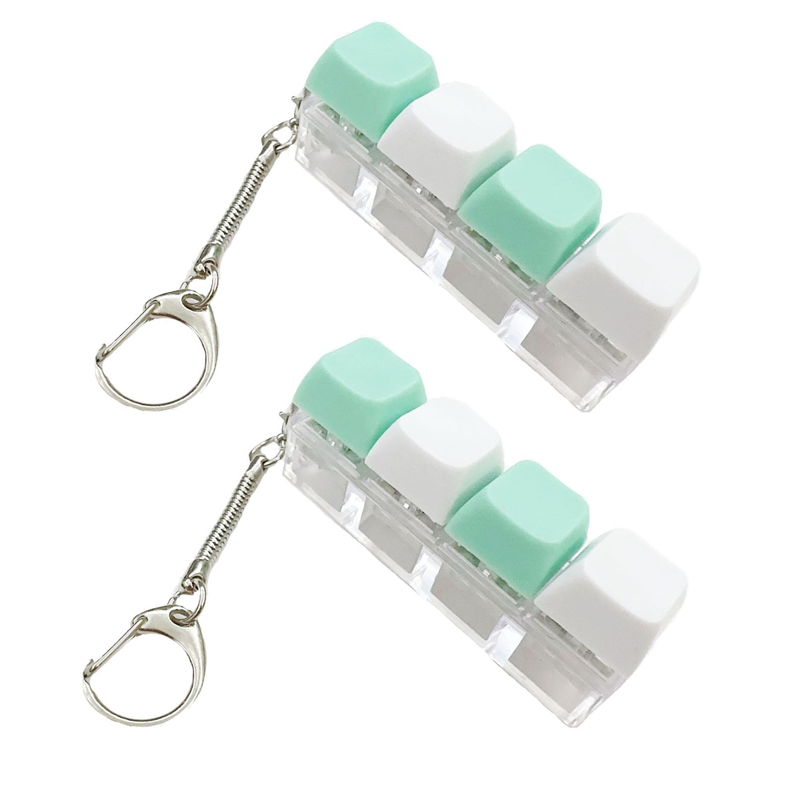 2PCS Keyboard Fidget Toy, Fidget Keyboard, Fidget Keyboard, 4 Keys Keyboard Decompression Toys Keyboard Keychain Toys Finger Keyboard Caps Toy for to Relief Stress Pass the Time (5)