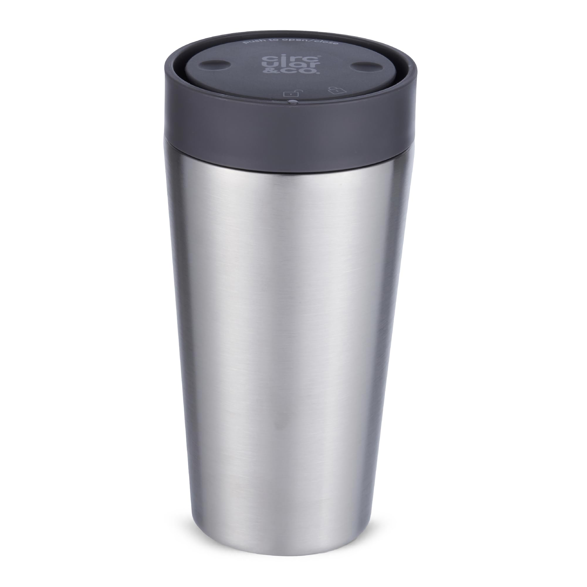 Circular & Co Pre 2026 (Previous Generation) Thermal Stainless Steel Travel Mug - 12oz/340ml - 100% Leakproof & Lockable - 6 Hours Hot/Cold - Push Top, One Hand Open, 360 Drinking Coffee Tumbler