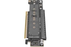 Wisoqu PCIe 5.0 to Dual M.2 Adapter Card, PCIe NVMe Expansion Card with Bifurcation Design for M Key SSD Arrays, Supports 4.0