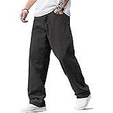 LuminBlaze Baggy Jeans for Men Y2K Streetwear Vintage Wide Leg Loose Fit Denim Pants Hip Hop Skater Carpenter Jeans