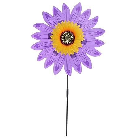 Albio Beautiful 36cm DIY Sunflower Windmill Wind Rotator Kid Outdoor Playground Toy Nursery Venue Decor Kits Purple