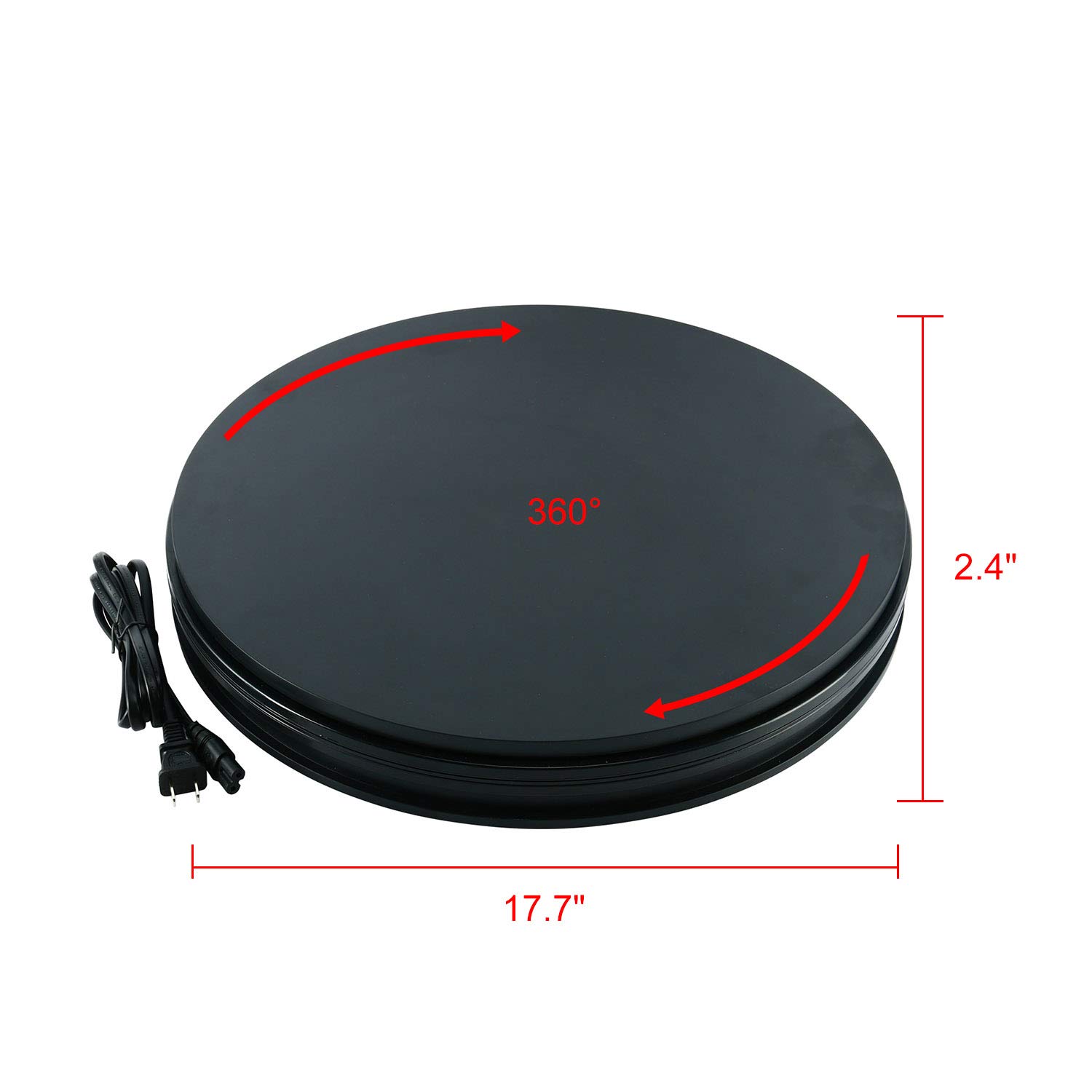 Black Electric Motorized Rotating Turntable Display Stand, 18