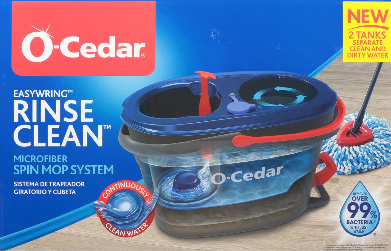 Photo 1 of *Container cracked* O-Cedar, Easywring Rinse Clean Microfiber Spin Mop System, 1 Count