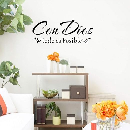Amazon Com Zrisic Pegatinas De Pared Con Dios Todo Es Posible