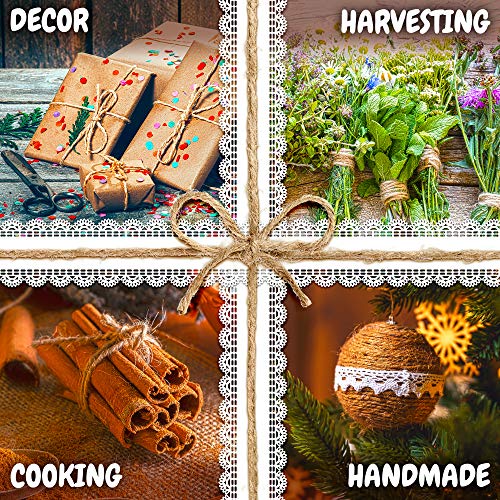 Jute Rope – Natural Jute Twine String Thin Rope for Gift Box Packing, Decorating, Gardening