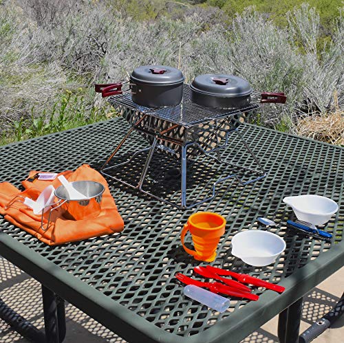 AceCamp Hard-Anodized Portable Camping Cookware Set, Stackable Nonstick Aluminum Cooking Mess Kit, Lightweight Family Pots, Pans, Cups, Bowls & More with Mesh Carrying Bag (Large - 4-5 Person Set) - Thumbnail 5