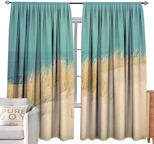 Amazon Com Andrea Sam Turquoise Curtains Wide Tap Calm Sunny