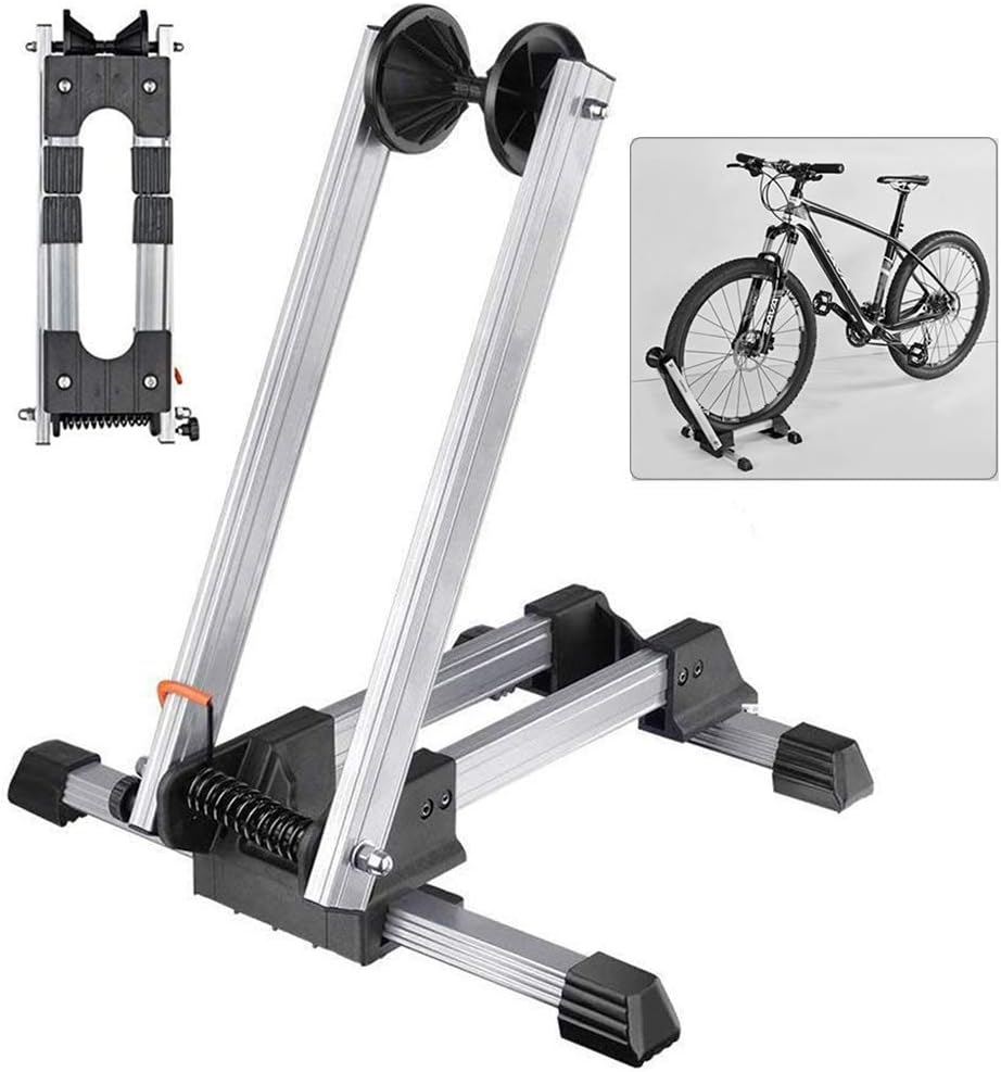 Foldable Bicycle Storage Stand, Aluminum Bike Floor Parking Rack