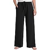 Weintee Women's Petite Lounge Pants Cotton Pajama Bottoms Wide Leg