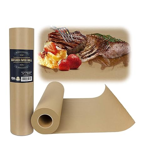 HSRG Butcher Kraft Paper Roll - natürliches Packpapier in Lebensmittelqualität für BBQ-Briskets, zum Räuchern und Einwickeln 