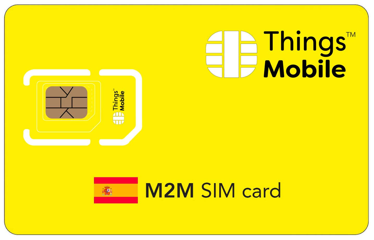 M2M SIM Card for SPAIN - Things Mobile - with Global Coverage and Multi-Operator GSM/2G/3G/4G LTE Network, No Fixed costs, No Expiration Date and Competitive Rates, with €10 Credit Included