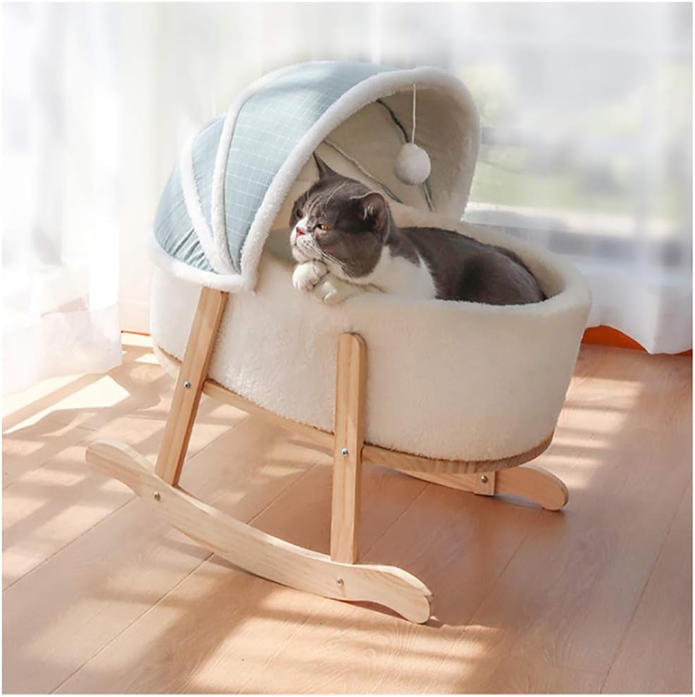 N / A Pet Bed Rocking Chair Solid Wood Four Seasons