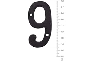 BetLight House Numbers- 3 Inch Innovative Wrought Iron Numbers- Vintage Nail on Die Cast Mailbox Numbers/Number 9