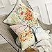 MIULEE Pack of 4 Trees Series Colorful Pillow Covers Decorative Linen Square Throw Pillow Covers Soild Cushion Cases Flower Pattern Home Decor for Sofa Bedroom Car 18x18 Inch