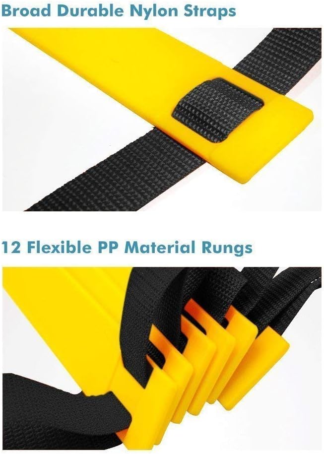 Ohuhu Speed Training Ladder Agility Training Set - 12 Rung 20Ft Agility Ladder and 12 Field Cones, 4 Steel Stakes & Carrying Bag, Footwork Equipment for Soccer Football Boxing Drills : Sports & Outdoors