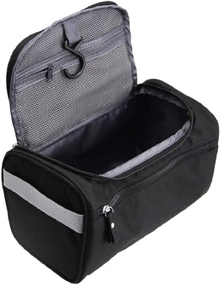 Hanging Travel Toiletry Bag Overnight Wash Gym Shaving Bag for Men and Women Ladies Wash Bag, Black, 9.8 x 5.5 x 5.1 inch - Image 3