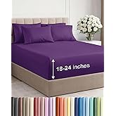 Extra Deep King Sheet Set - 6 Piece Breathable and Cooling Sheets - Hotel Luxury Bedding for Women, Men, Kids & Teens - Easy & Secure Fit - Soft, Wrinkle Free and Comfy - Extra Deep Pockets - Purple