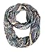 Peach Couture Womens Scarf Graphic Bohemian Henna Print Paisley Scarf Blue Scarf Infinity Scarf Blue