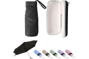 GUARAY Mini Umbrella with Case – Lightweight Folding Compact Travel Accessory, Small Sun Umbrella UV Protection for Girls, Kids & Adults, Fits in Purse Pocket Backpack