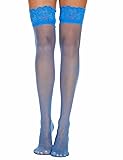 Lidogirl Lace Top Thigh High Stockings 15D Blue
