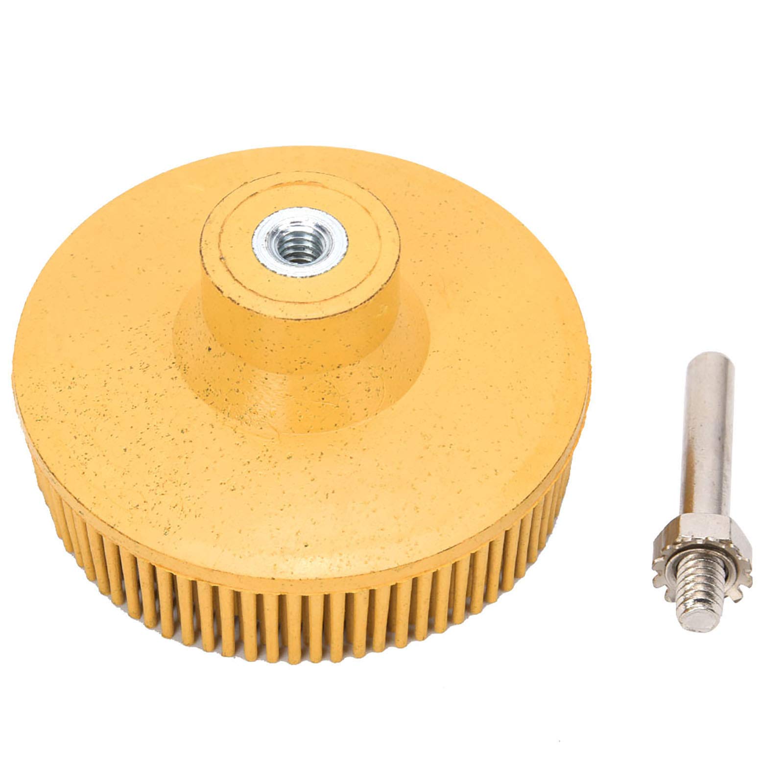 Brush Disc 3 Inch Rubber Abrasive Brush Polishing Grinding Wheel for Burr Rust Removal(Yellow)